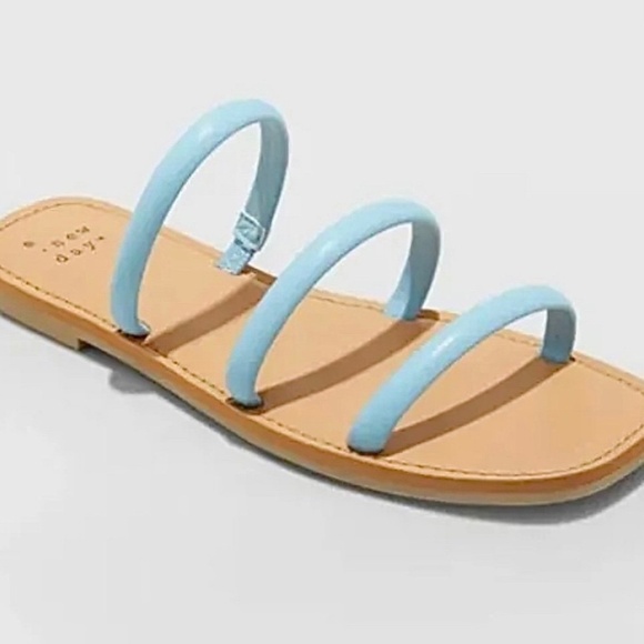 Women's Wren Triple Strap Sandals Blue - A New Day - size 7 - Picture 3 of 4